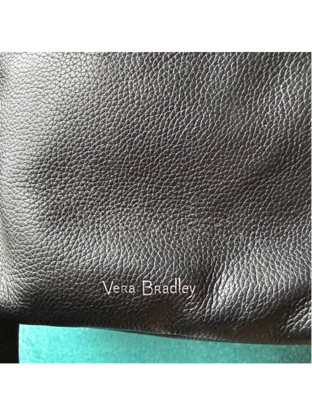 Vera Bradley Black Genuine Leather Mini Backpack Quilted Side Pockets